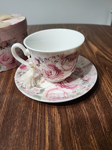 Tazza tè piattino rosa - da,
