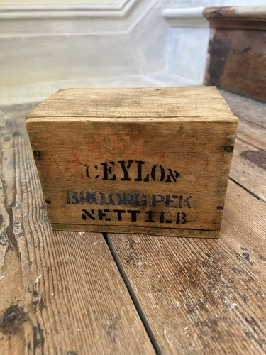 Vintage ceylon tea wooden box - ceylon,